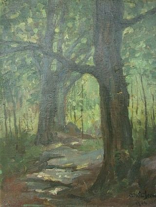 Rare Early California Landscape Oil Painting Clara Mcchesney 1850 - 1928 Ca Ny 06
