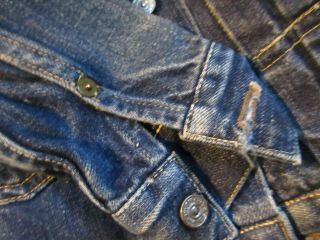 Vtg 1950 - 60 ' s Levis Big E 2 pleated Denim Jacket Jeansb Child Kids Size 5