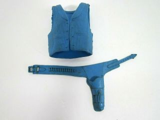 Vintage Marx Best Of The West Blue Cowboy Accessories Vest & Gun Holster