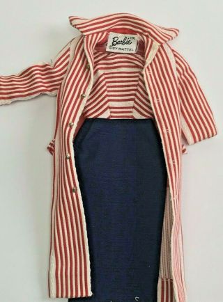 Vintage Mattel Barbie Doll Clothing: 968 Roman Holiday Red & White Striped Coat 3