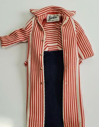 Vintage Mattel Barbie Doll Clothing: 968 Roman Holiday Red & White Striped Coat 4