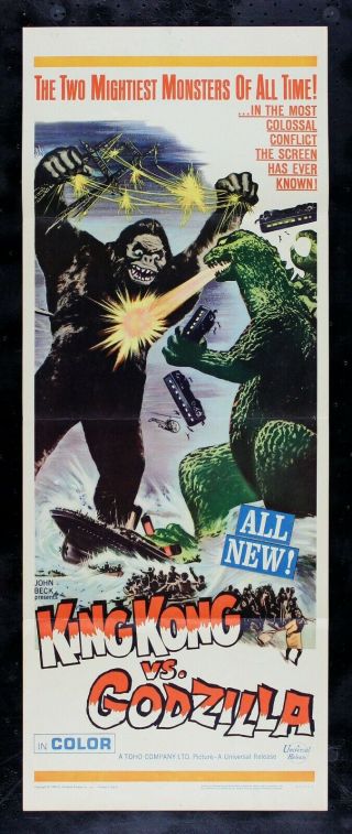 King Kong Vs Godzilla ✯ Cinemasterpieces Rare Movie Poster Monster 1963