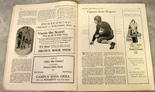 vtg 1928 NOTRE DAME VS.  WISCONSIN BADGERS FOOTBALL PROGRAM @ CAMP RANDALL 33 Pgs 8