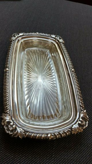 Sterling Silver Covered Butter Dish with Glass Insert 280 Grams of Sterling 4