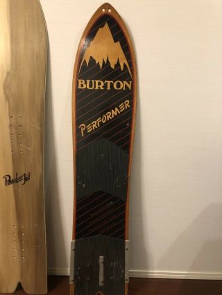 Burton Performer Snowboard 85 Black Rare Vintage Wooden Snowboard
