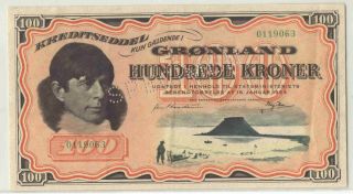 Greenland / Denmark 100 Kroner 1953 Specimen Pick - 21s2 Type Not 