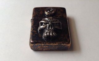 Collectible Rare Steel Flame/Emerson Zippo Lighter Skull.  45 Federal Shell 3