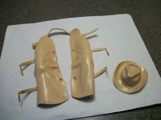 Vintage Marx Best Of The West Cream Colored Chaps And Cowboy Hat
