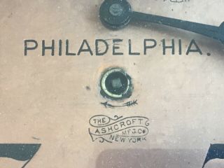 Vintage The Ashcroft Mfg Co Pressure Guage - Wm Cramp & Sons Philadelphia 4