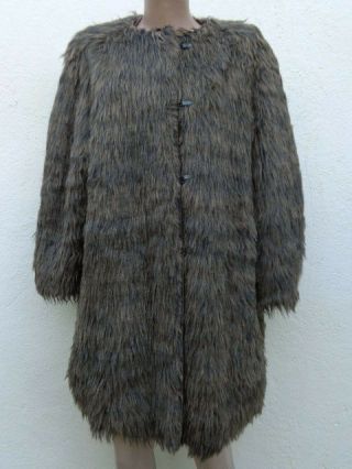 Vintage Giorgio Armani Shaggy Alpaca Fur Coat,  Sz L