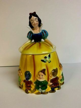 Rare Vintage 1964 Enesco Snow White 7 Dwarfs Walt Disney Productions Cookie Jar