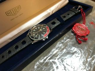 Vintage Heuer 1000 Series Coke Diver 980.  043 Watch Rare Nos Serviced Box & Tags