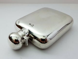 Lovely Antique Solid Silver Hunting Hip Flask C1910 G & J W Hawksley 127g