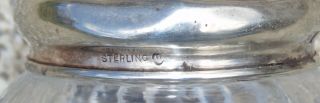 ANTQUE C1900 Cut Glass DRESSER JAR Sterling Silver Lid 5
