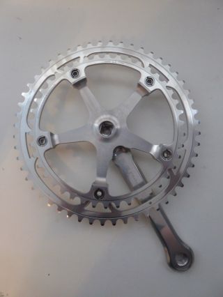 Vintage 80 ' s NOS Record CRANKSET Non Fluted Engraved logo RARE 4 Colnago 8