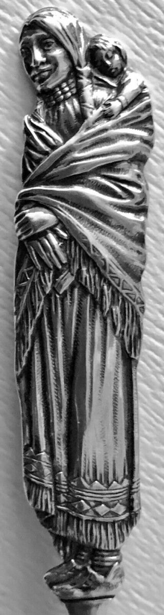 Reserved For Z Sterling Souvenir Spoon Native Indian Woman Papoose
