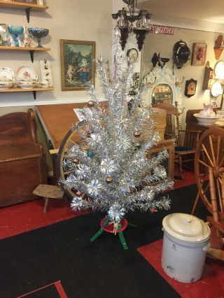 Complete Vintage Aluminium Christmas Tree 68 Inches.