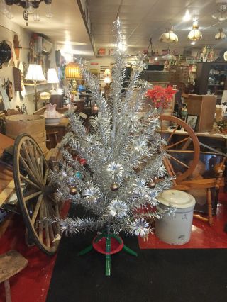 Complete Vintage Aluminium Christmas Tree 68 inches. 3