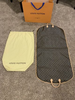 Authentic Rare Louis Vuitton Housse Garment Cover Bag Monogram M23432 2 Hangers