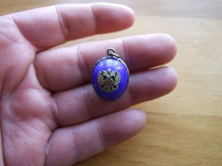Antique Victorian Russian Silver Enamel Egg Pendant 8