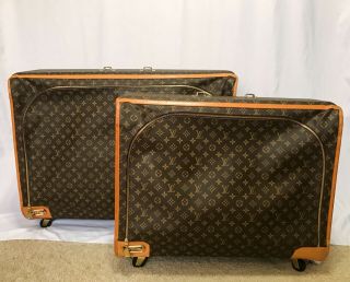 Two Vintage Louis Vuitton Pullman Monogram Suitcases - Check Them Out