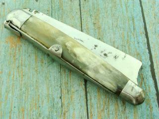 VINTAGE R BUSTAS SPANISH HORN LEVERLOCK NAVAJA ONE ARM RAZOR POCKET KNIFE KNIVES 2