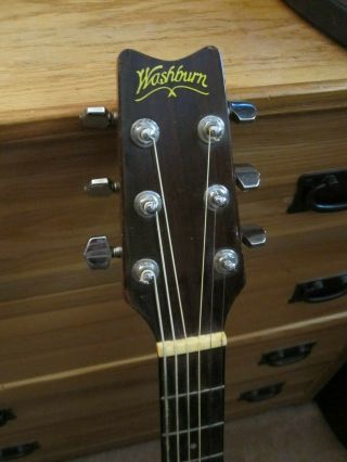 Vintage 1980s Washburn D21 - SB Acoustic Dreadnought Guitar with Hard Shell Case 3