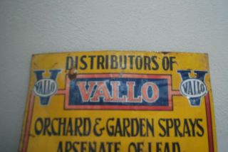 VINTAGE AND COLLECTIBLE VALLO AGRICULTURAL Tin Sign 700mm x 500mm 2