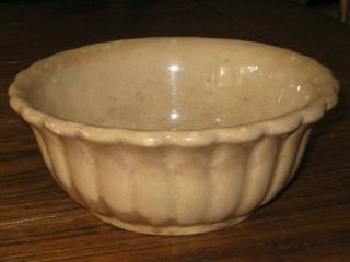 Antique J.  M.  & Co.  Ironstone China Brown Ribbed Bowl 7.  75 " D