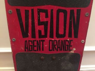 RARE VISION AGENT ORANGE COMPLETE SKATEBOARD w/ GULL WING PROS BONES 10