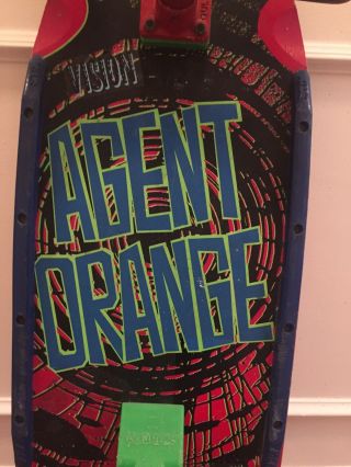 RARE VISION AGENT ORANGE COMPLETE SKATEBOARD w/ GULL WING PROS BONES 2