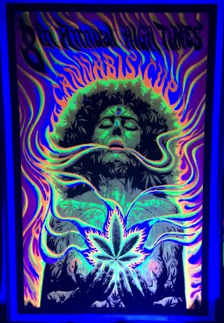 High Times Cannabis Cup Rare Vintage Blacklight Poster