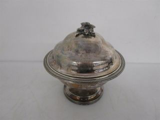 Vintage Tiffany & Co Lidded Compote With Flower Finial And Monogram 601g