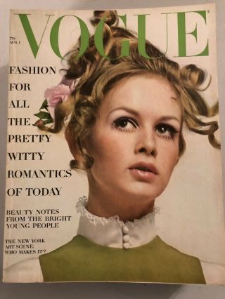 10 1967 Vintage Vogue Magazines Twiggy Mia Lauren Hutton 4