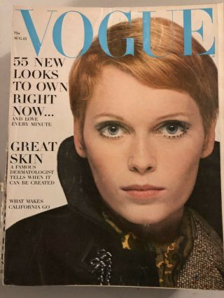 10 1967 Vintage Vogue Magazines Twiggy Mia Lauren Hutton 5