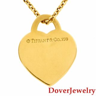 Tiffany & Co.  18K Yellow Gold ' I Love You ' Heart Pendant NR 3