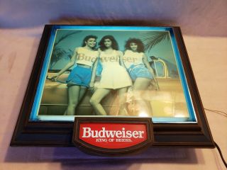 Vintage Budweiser Lighted Bar Sign - Budweiser Girls - Man Cave Sign - Garage