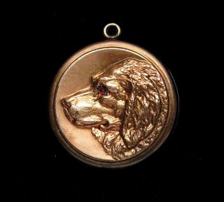 Antique Victorian Gold Filled Golden Retriever? Dog Locket Pendant