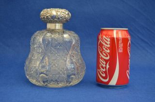 Antique Victorian Silver & Crystal Perfume Bottle - 1897 - Wilder Crest - Scent