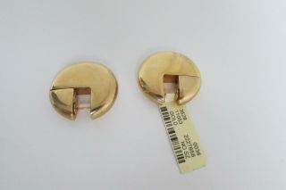 CELINE Moon Hoops Earrings Golden Brass Phoebe Philo NWT RARE 4