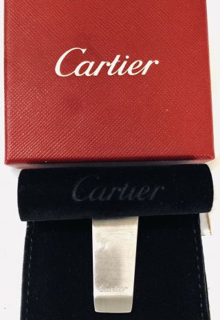 Vintage Cartier Spain Lines Logo RARE Palladium Platinum Metals Group Money Clip 11