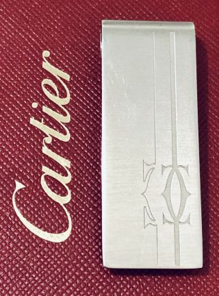 Vintage Cartier Spain Lines Logo RARE Palladium Platinum Metals Group Money Clip 3