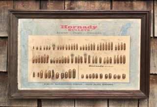 Vintage Hornay Ammunition Hunting Store Advertising Sign Bullets Samples Display