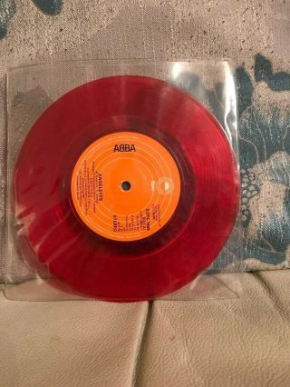 Rare Abba Red Vinyl Record.  Rare 1979 Test Pressing Single.  Angel Eyes.