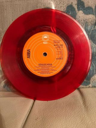 Rare ABBA red vinyl Record.  rare 1979 Test Pressing single.  Angel eyes. 4