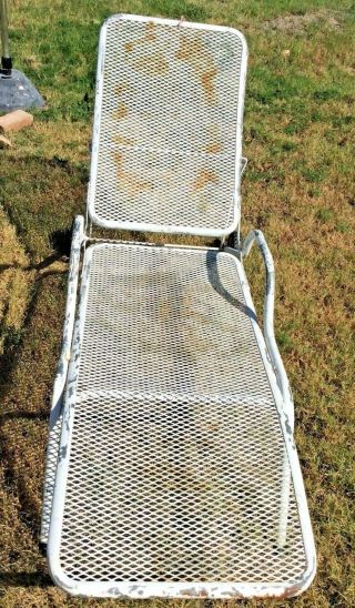 Vintage pair Metal Aluminum Chaise Lounge Chair Lawn patio furniture woodard? 6