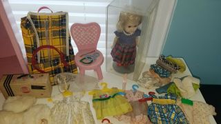 Ginny doll vintage 1950s with furniture,  clothing and accessories 6