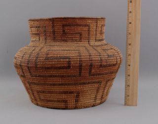 Large 19thc Antique Western Native American Pima Indian Classic Olla Basket