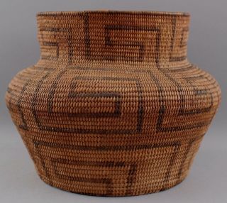Large 19thC Antique Western Native American Pima Indian Classic Olla Basket 2