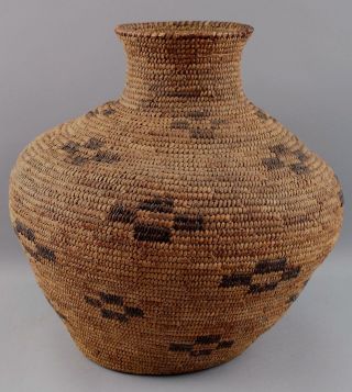 Large 15in Antique South Western,  American Pima Indian,  Native Olla Basket 7